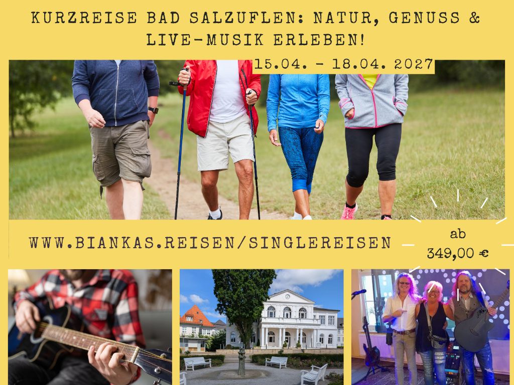Kurzurlaub Bad Salzuflen ab 50: Gemeinsam wandern, durchatmen &amp; Live Musik